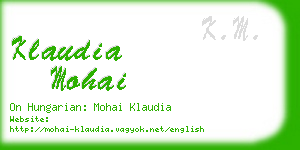 klaudia mohai business card